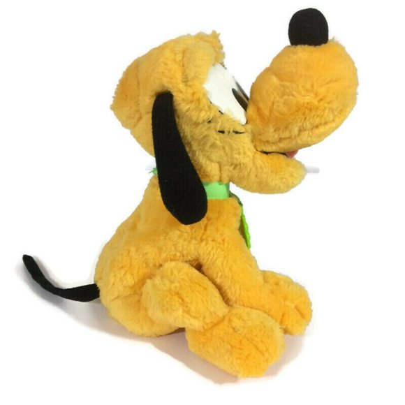 Disney Mattel Pluto Dog 10" Plush w/ Green Collar Tag Stuffed Animal Toy Sitting - Picture 4 of 10